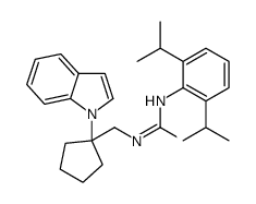 N(sup 1)-(1-(1-Indolyl)cyclopentylmethyl)-N(sup 2)-(2,6-diisopropylphe nyl)urea picture