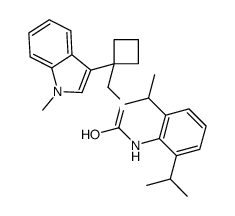 1-[2,6-di(propan-2-yl)phenyl]-3-[[1-(1-methylindol-3-yl)cyclobutyl]methyl]urea结构式