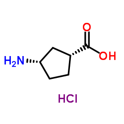 (1R,3S)-3-氨基环戊烷羧酸盐酸盐结构式