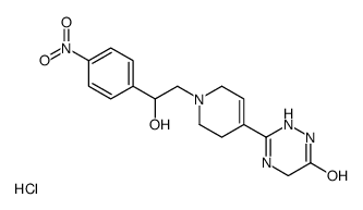 1,2,4-Triazin-6(1H)-one, 2,5-dihydro-3-(1,2,3,6-tetrahydro-1-(2-hydrox y-2-(4-nitrophenyl)ethyl)-4-pyridinyl)-, hydrochloride结构式