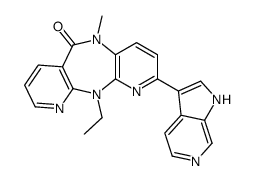 11-ethyl-5-methyl-2-(1H-pyrrolo[2,3-c]pyridin-3-yl)dipyrido[2,3-b:2',4'-f][1,4]diazepin-6-one结构式