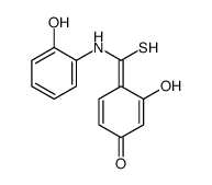 3-hydroxy-4-[(2-hydroxyanilino)-sulfanylmethylidene]cyclohexa-2,5-dien-1-one Structure