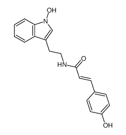 (E)-N-(2-(1-hydroxy-1H-indol-3-yl)ethyl)-3-(4-hydroxyphenyl)acrylamide Structure