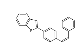 6-methyl-2-[4-[(E)-2-phenylethenyl]phenyl]-1-benzothiophene Structure