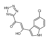 (Z)-3-(5-chloro-1H-indol-3-yl)-3-hydroxy-1-(2H-tetrazol-5-yl)prop-2-en-1-one结构式