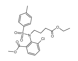 methyl 3-chloro-2-[N-(3-ethoxycarbonyl)propyl-N-p-toluenesulfonyl]aminobenzoate结构式