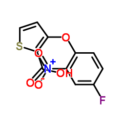 3-(4-Fluoro-2-nitrophenoxy)thiophene-2-carboxylic acid 97 structure