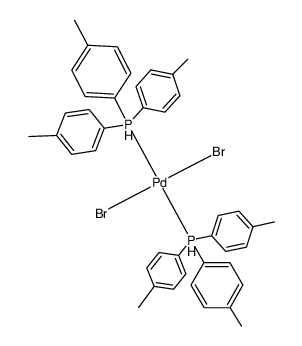 trans-[PdBr2(P(p-tolyl)3)2]结构式