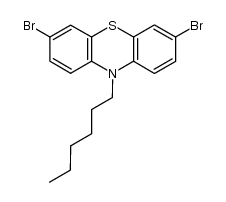 3,7-二溴-10-己基吩噻嗪结构式