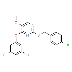 2-[(4-Chlorobenzyl)sulfanyl]-4-(3,5-dichlorophenoxy)-5-methoxypyrimidine Structure