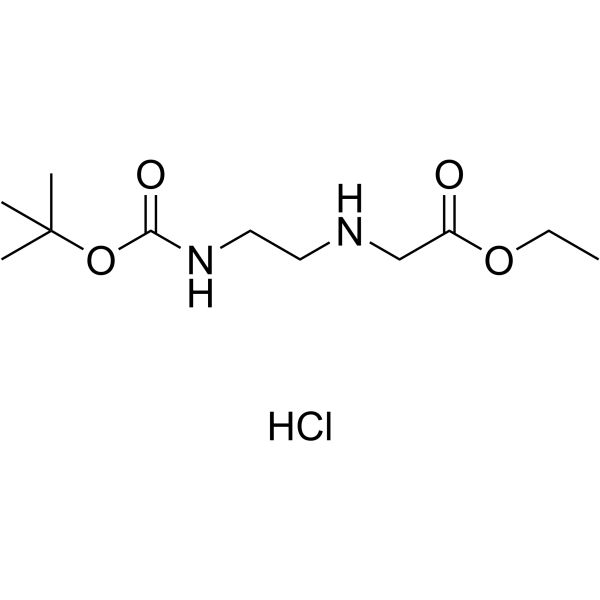Ethyl 2-((2-((tert-butoxycarbonyl)amino)ethyl)amino)acetate hydrochloride Structure