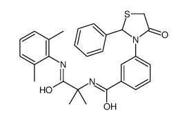 Benzamide, N-[2-[(2,6-dimethylphenyl)amino]-1,1-dimethyl-2-oxoethyl]-3-(4-oxo-2-phenyl-3-thiazolidinyl)- (9CI)结构式