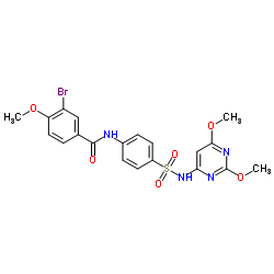 3-Bromo-N-{4-[(2,6-dimethoxy-4-pyrimidinyl)sulfamoyl]phenyl}-4-methoxybenzamide结构式