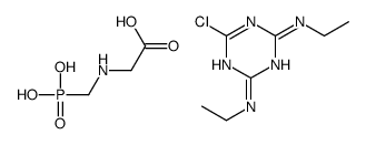 6-chloro-2-N,4-N-diethyl-1,3,5-triazine-2,4-diamine,2-(phosphonomethylamino)acetic acid结构式