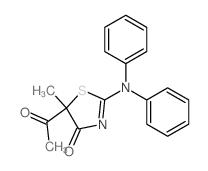 4(5H)-Thiazolone,5-acetyl-2-(diphenylamino)-5-methyl- Structure