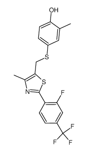 4-[[[2-[2-fluoro-4-(trifluoromethyl)phenyl]-4-methyl-5-thiazolyl]methyl]thio]-2-methylphenol结构式