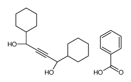benzoic acid,(1R,4R)-1,4-dicyclohexylbut-2-yne-1,4-diol结构式