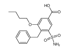 4-benzyl-3-n-butoxy-5-sulfamylbenzoic acid结构式