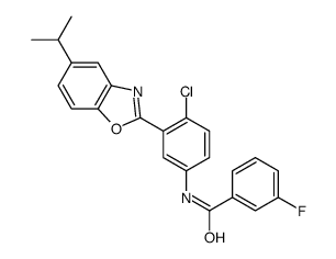 N-[4-chloro-3-(5-propan-2-yl-1,3-benzoxazol-2-yl)phenyl]-3-fluorobenzamide Structure