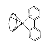 (2,2'-bipyridyl)(1,5-cyclooctadiene)nickel Structure
