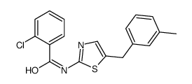 2-chloro-N-[5-[(3-methylphenyl)methyl]-1,3-thiazol-2-yl]benzamide Structure