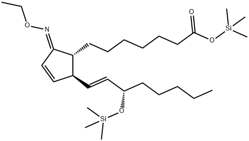 (9E,13E,15S)-9-(Ethoxyimino)-15-(trimethylsiloxy)prosta-10,13-dien-1-oic acid trimethylsilyl ester Structure