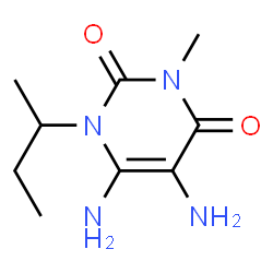 2,4(1H,3H)-Pyrimidinedione, 5,6-diamino-3-methyl-1-(1-methylpropyl)- (9CI) Structure