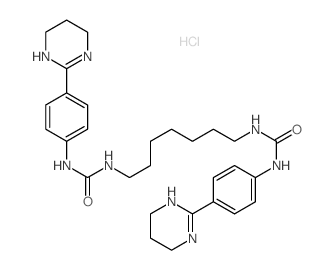 3-[4-(1,4,5,6-tetrahydropyrimidin-2-yl)phenyl]-1-[7-[[4-(1,4,5,6-tetrahydropyrimidin-2-yl)phenyl]carbamoylamino]heptyl]urea结构式