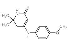 2(1H)-Pyridinethione,5,6-dihydro-4-[(4-methoxyphenyl)amino]-6,6-dimethyl-结构式