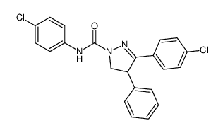 N,5-bis(4-chlorophenyl)-4-phenyl-3,4-dihydropyrazole-2-carboxamide结构式