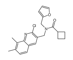 Cyclobutanecarboxamide, N-[(2-chloro-7,8-dimethyl-3-quinolinyl)methyl]-N-(2-furanylmethyl)- (9CI) structure