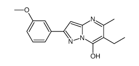 Pyrazolo[1,5-a]pyrimidin-7-ol, 6-ethyl-2-(3-methoxyphenyl)-5-methyl- (9CI)结构式