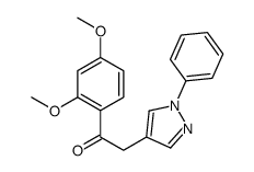 1-(2,4-dimethoxyphenyl)-2-(1-phenylpyrazol-4-yl)ethanone结构式