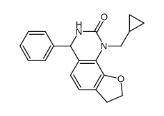 1-cyclopropylmethyl-3,4,7,8-tetrahydro-4-phenyl-furo[3,2-h]quinazolin-2(1H)-one结构式