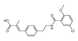 (E)-3-{4-[2-(5-Chloro-2-methoxy-benzoylamino)-ethyl]-phenyl}-2-methyl-acrylic acid结构式