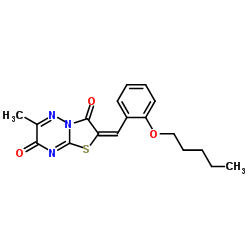 (2E)-6-Methyl-2-[2-(pentyloxy)benzylidene]-7H-[1,3]thiazolo[3,2-b][1,2,4]triazine-3,7(2H)-dione结构式