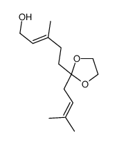 3-methyl-5-[2-(3-methylbut-2-enyl)-1,3-dioxolan-2-yl]pent-2-en-1-ol Structure
