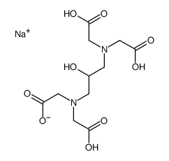 sodium trihydrogen N,N'-(2-hydroxy-1,3-propanediyl)bis[N-(carboxylatemethyl)glycinate]结构式