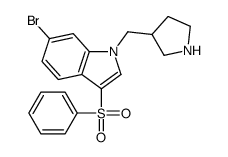 3-(benzenesulfonyl)-6-bromo-1-(pyrrolidin-3-ylmethyl)indole结构式