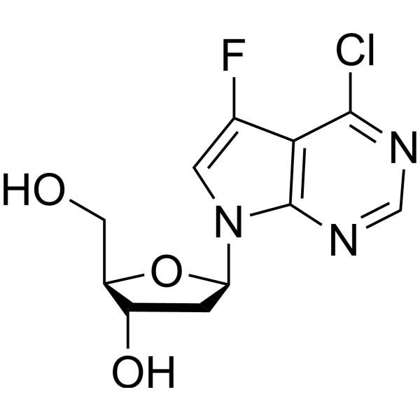 7-(2-Deoxy-β-D-erythro-pentofuranosyl)-5-fluoro-7H-pyrrolo[2,3-d]pyrimidin-4-amine Structure
