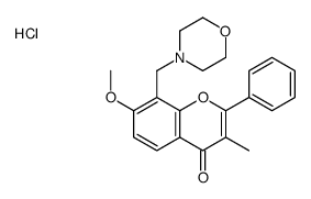 7-methoxy-3-methyl-8-(morpholin-4-ium-4-ylmethyl)-2-phenylchromen-4-one,chloride Structure