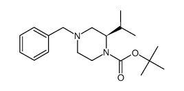 (R)-tert-butyl 4-benzyl-2-isopropylpiperazine-1-carboxylate Structure