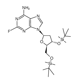 2-fluoro-9-(3,5-bis[O-(t-butyldimethylsilyl)]-2-deoxy-D-erythro-pentofuranosyl)adenine Structure