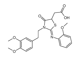2-[3-[2-(3,4-dimethoxyphenyl)ethyl]-2-(2-methoxyphenyl)imino-4-oxo-1,3-thiazolidin-5-yl]acetic acid Structure