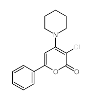 2H-Pyran-2-one,3-chloro-6-phenyl-4-(1-piperidinyl)-结构式