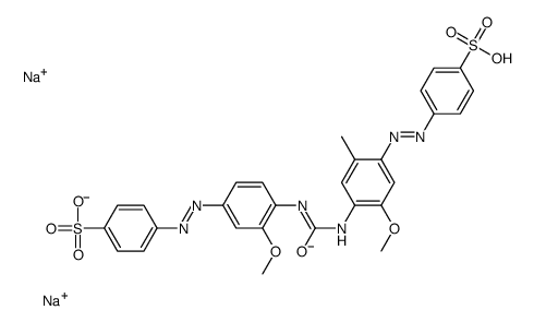 4-[[3-Methoxy-4-[[[[2-methoxy-5-methyl-4-[(4-sulfophenyl)azo]phenyl]amino]carbonyl]amino]phenyl]azo]benzenesulfonic acid disodium salt结构式