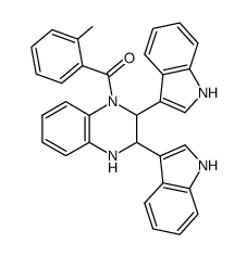 (2,3-di(1H-indol-3-yl)-3,4-dihydroquinoxalin-1(2H)-yl)(o-tolyl)methanone Structure