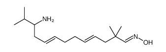 N-(11-amino-2,2,12-trimethyltrideca-4,8-dienylidene)hydroxylamine结构式