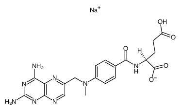 sodium N-[4-[[(2,4-diamino-6-pteridinyl)methyl]methylamino]benzoyl]-L-glutamate结构式