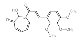 2-hydroxy-3-[3-(2,3,4-trimethoxyphenyl)prop-2-enoyl]cyclohepta-2,4,6-trien-1-one结构式